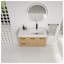 Meuble-lavabo flottant mural 36 po avec lavabo blanc brillant et chêne clair 36 po, 2 portes et 2 tiroirs modulaires