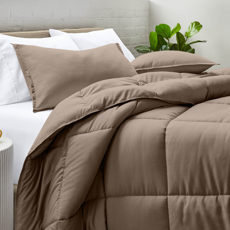 Ultra-Soft All Season Comforter Set, Taupe, Twin Comforter + 1 Standard Sham