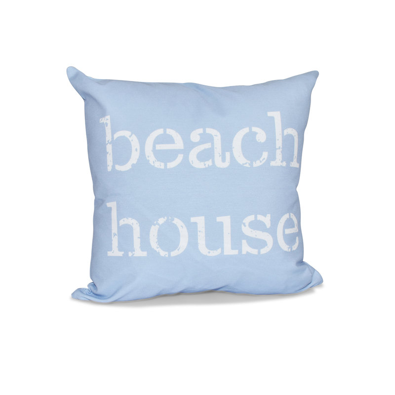 Housse de coussin et insert de coussin carré pour l’extérieur Beach House, H 20 po x l 20 po, Bleu
