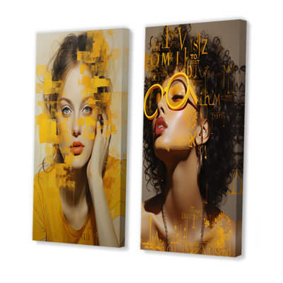 «Fashion Lemon», paroles de femme - ensemble de salon art mural femme