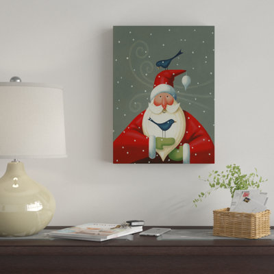 « père noël avec rouge-pères », reproduction d’art sur toile tendue