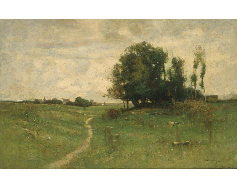 «The Path to the Village» par John Francis Murphy - Art mural sur toile tendue avec châssis, H 14 po x l 18 po
