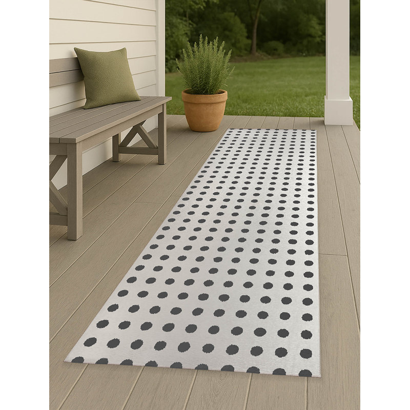 Dot Locked Non-Slip Outdoor Rug, Runner 2'6" x 8'