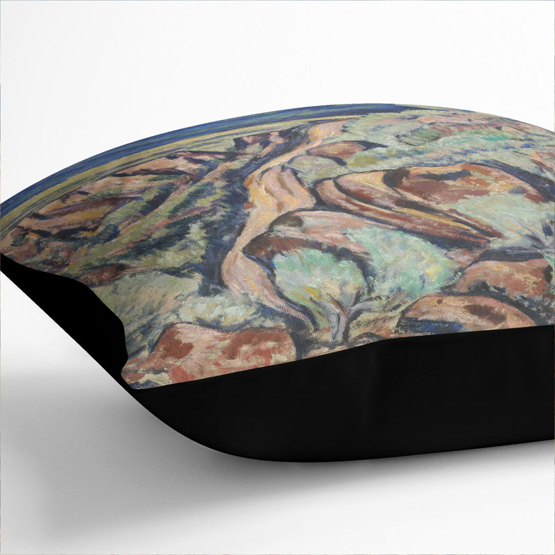 Landscape, New Mexico Scatter Cushion with Filling, 40cm H x 40cm W x 15cm D, Black
