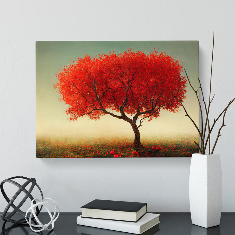 Vibrant Apple Tree - Wrapped Canvas Print, 35cm H x 50cm W x 3cm D