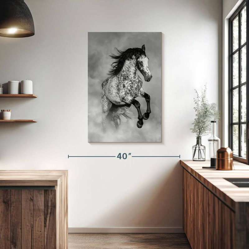 Ronce noir et blanc Appaloosa, H 39 po x l 26 po
