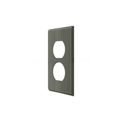 7BC67956DA894252B7AF2CD7CEADCF91 Plaque d'interrupteur; Double sortie Finition bronze huilé