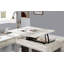 Bureau d'ordinateur transitionnel blanc antique, port USB avec plateau relevable et tiroir en queue d'aronde