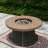 Areefa Round Wicker Propane Smokeless Fire Pit Table with Hidden Fuel Tank-1966301368