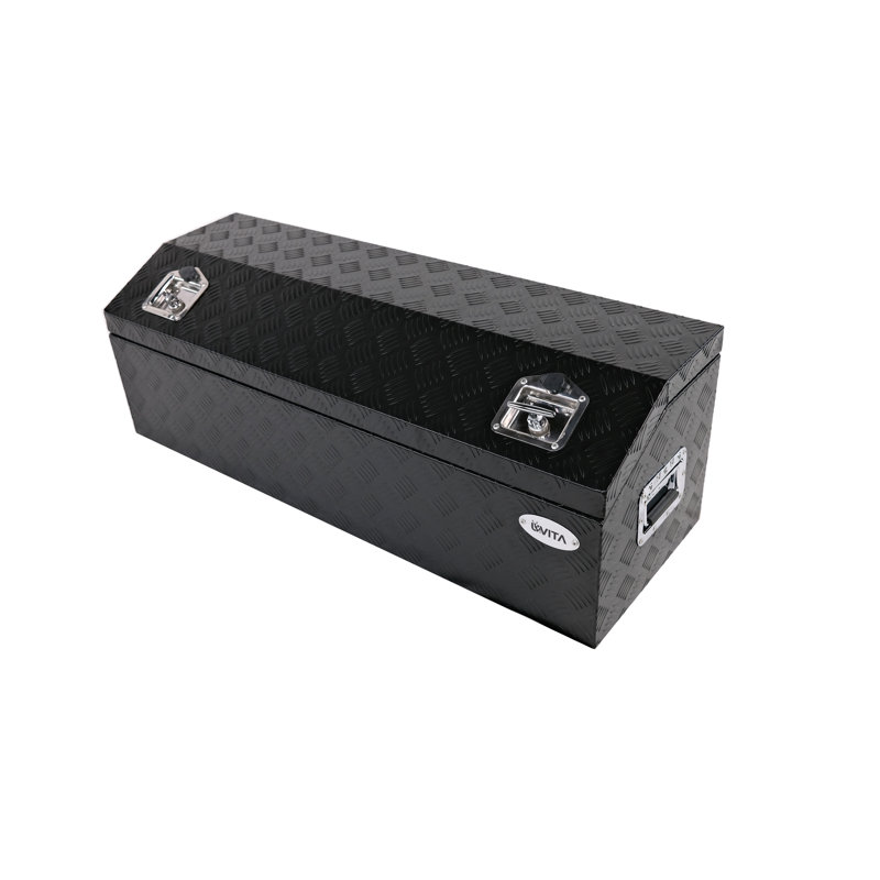 Aluminum Heavy Duty Pick Up ATV Trailer Tool Box with Lock (44''x15''x15'' Black), Black