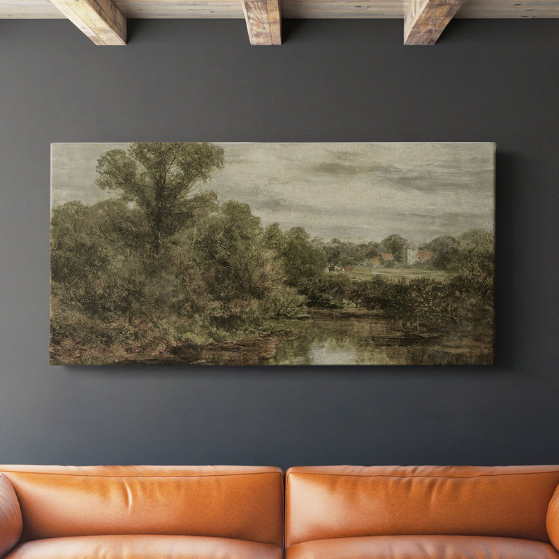 Série paysage - DCCCL XXVI - Toile tendue avec châssis - Prêt à être accroché, H 16 po x l 32 po