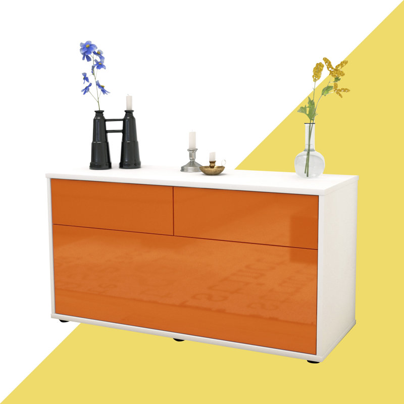 Holtslander 92cm Sideboard, High-gloss Orange / Matte White