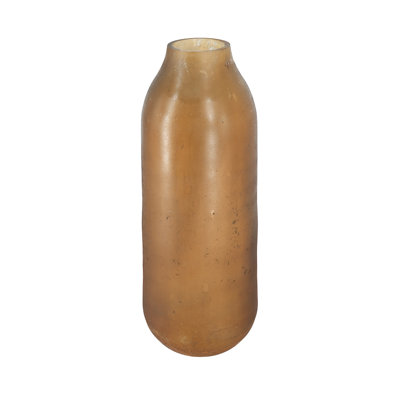 16" Amber Brown Glass Table Vase