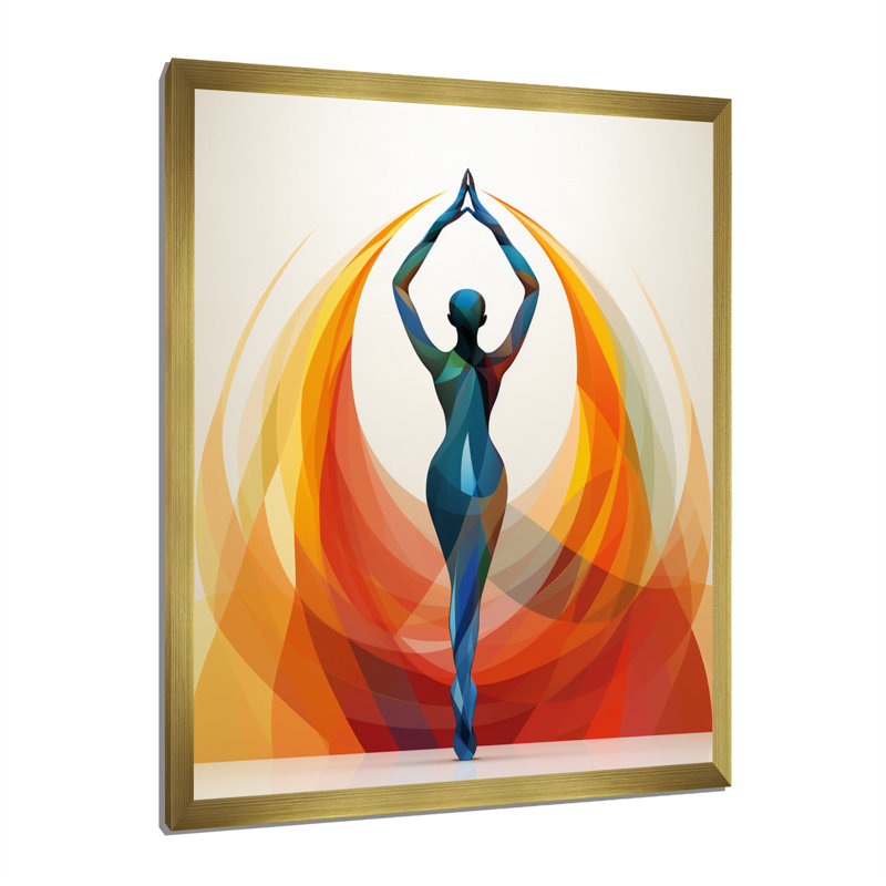 «Orange Black Yoga Harmony II», reproduction sur toile encadrée, Or, H 40 po x l 30 po x P 1,5 po