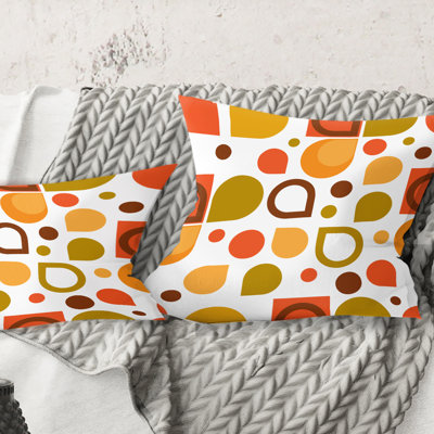 Abstract Retro Geometric I - Mid-Century ModernPrinted Throw Pillow