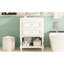 Meuble-lavabo de 24 po avec lavabo en céramique, solution de rangement moderne, tablette ouverte et 2 tiroirs, armoire au design rétro élégant