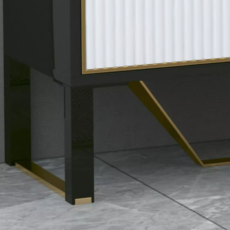 Minimalist color contrast design TV cabinet, 86.61"