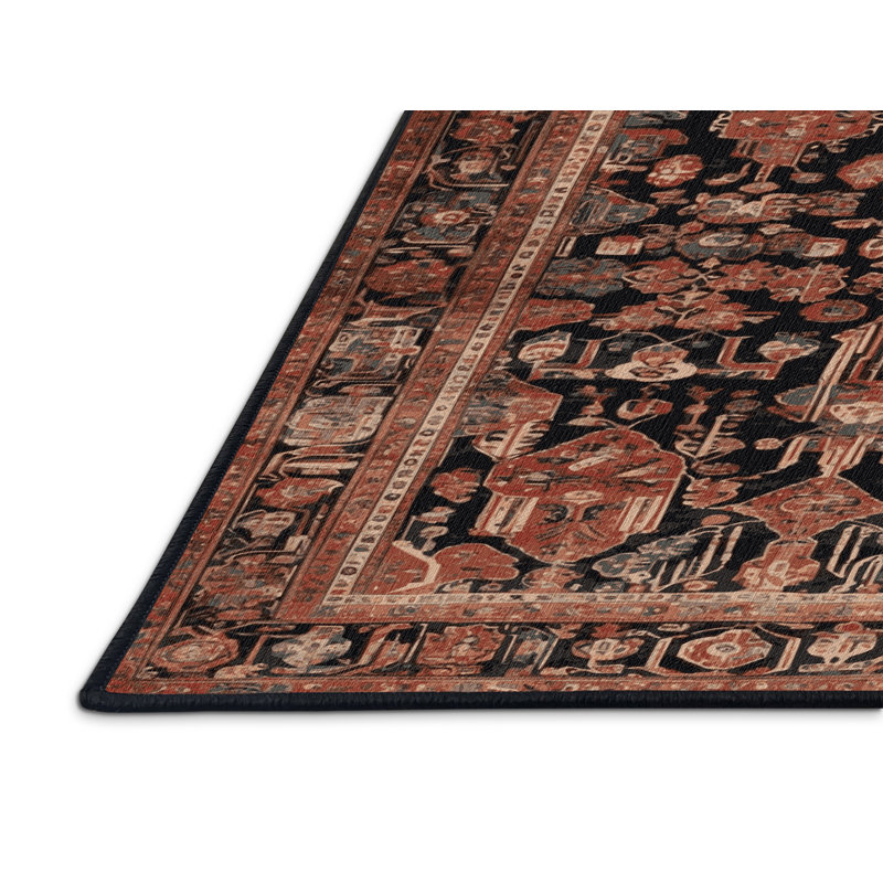 Machine Washable Persian Brown Area Rug, Square 4'