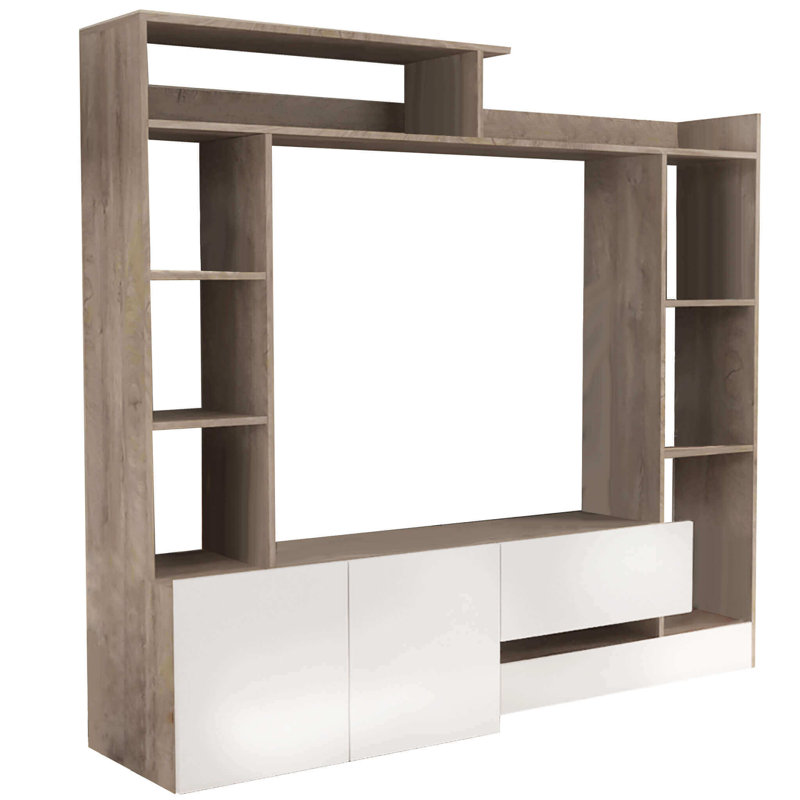 Lacagnia TV Stand for TVs up to 28", Brown/White
