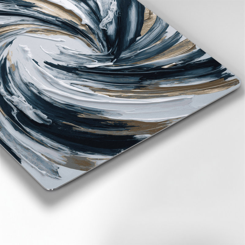 «Lyrical Abstraction 47», art mural en métal gris, H 11 po x l 14 po