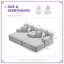 Canapé-lit double surdimensionné avec poches de rangement Unarepos Corduroy-4140641
