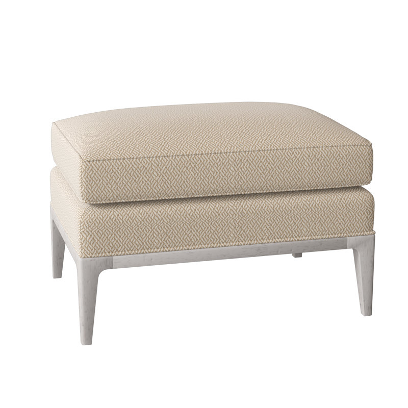 Claxton Upholstered Ottoman, Filigree Ivory, Bisque