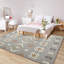 Nova Geometric Pattern Printed Area Rug - Warm Earth Tones on Soft Grey Base-472010334