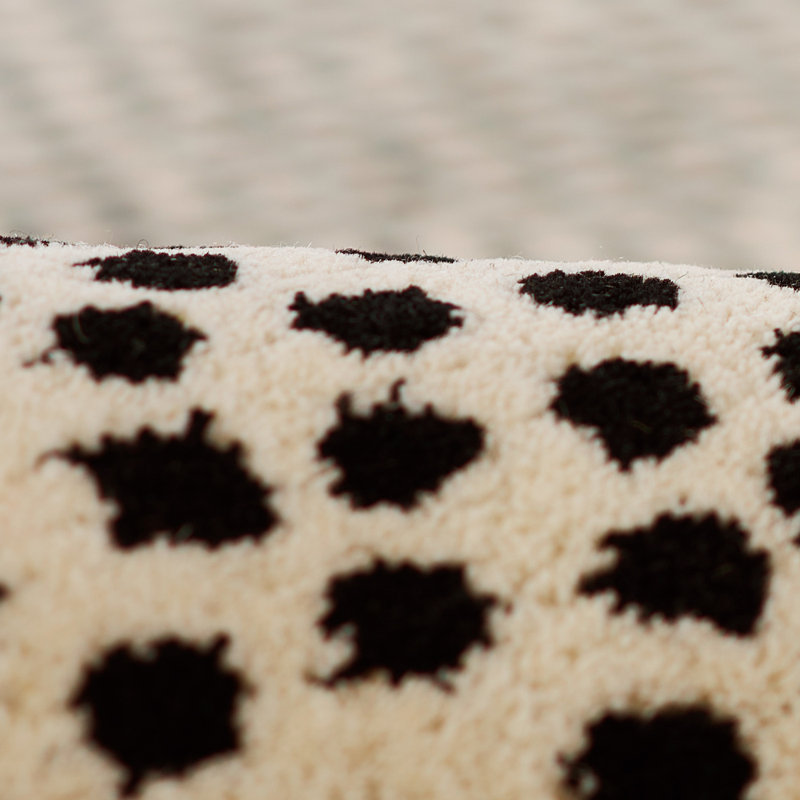 Shentel Hand Tufted Wool Area Rug in White/Black, Rectangle 8' x 10'