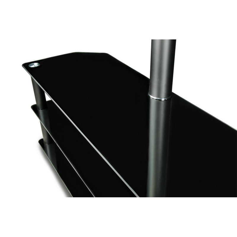 Mount-It! TV Stand with Mount, 3-in-1 Entertainment Center with Glass Shelves and Mounting Bracket