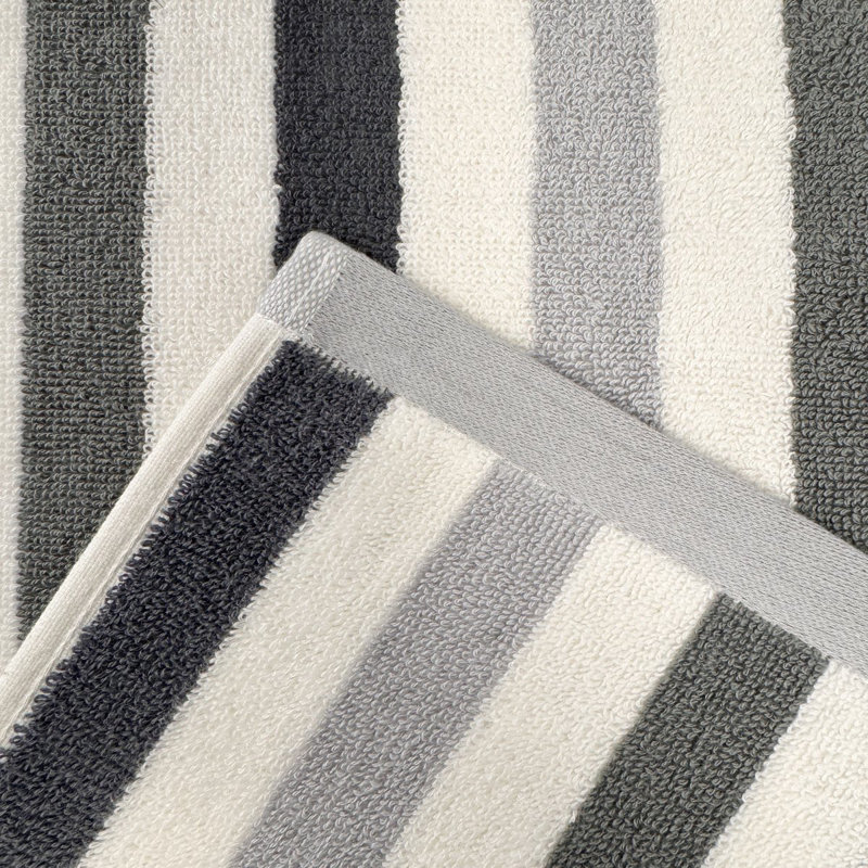 Searria 100% Cotton Striped Bath Towels - Set of 2, Grey