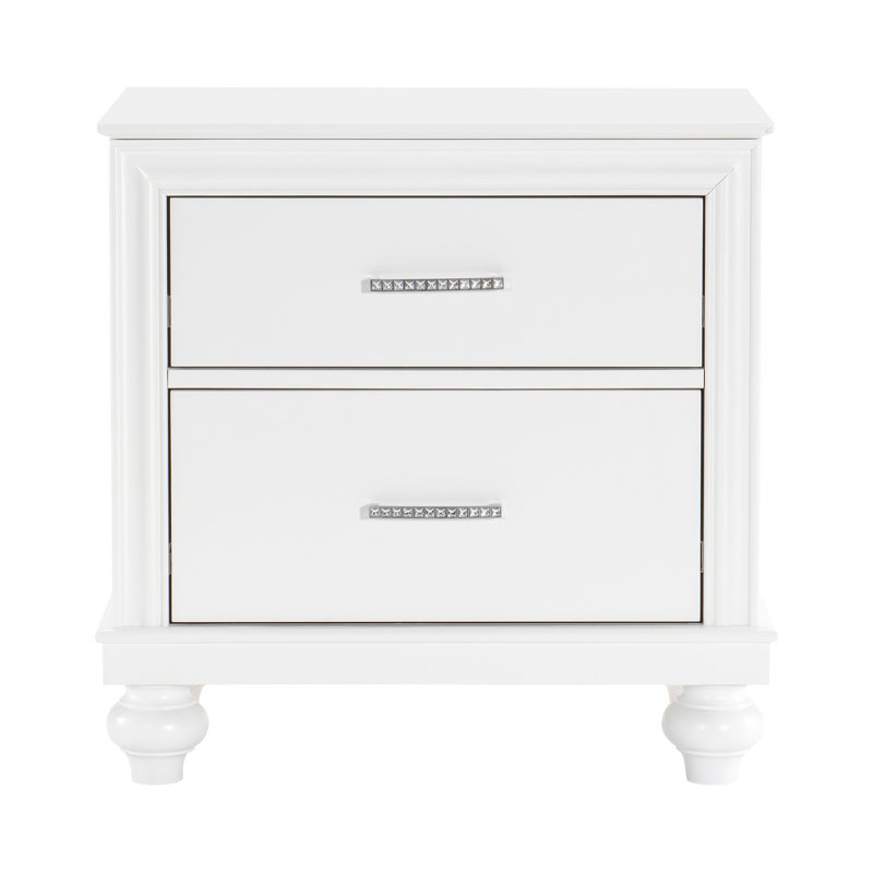 Mobilier de chambre à coucher moderne 2 tiroirs avec table de chevet en acrylique blanc