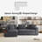 93.7'' L-shaped Chenille Upholstered Sectional Sofa With Left-facing Chaise And Built-in Wooden Storage Compartment-267345123