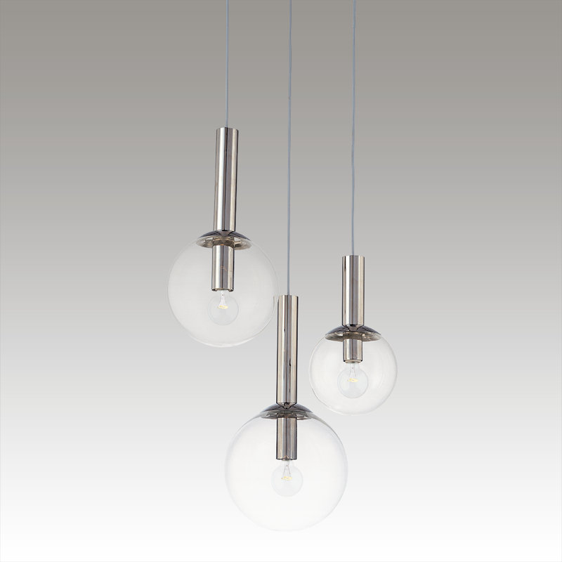 Bubbles 1 - Light Pendant, 22" H x 8" W x 8" D, Polished Nickel