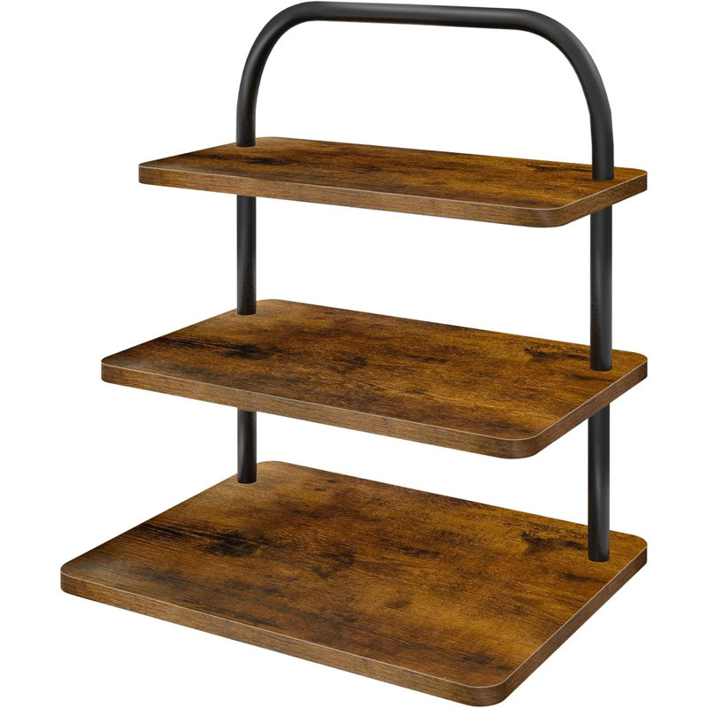 Présentoir à petits gâteaux, grand présentoir à petits gâteaux à 3 niveaux pour 50 petits gâteaux Présentoir à petits gâteaux rustique, ensemble de présentation de table à dessert carrée en bois, tour à gâteaux