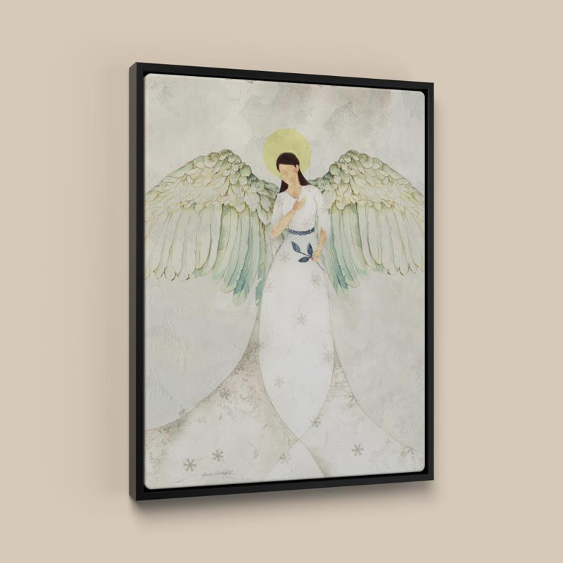 «Angelic Glow I» par Jane Carroll - Impression sur toile, 18 po x 24 po, Flat Floating Frame, Noir