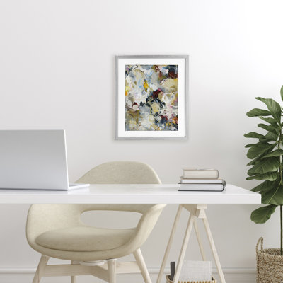 Energetic Frequency Abstract Framed Print Under Glass, design by Design Fabrikken