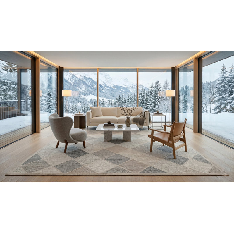 Wool Geometric Area Rug, Rectangle 12' x 16'