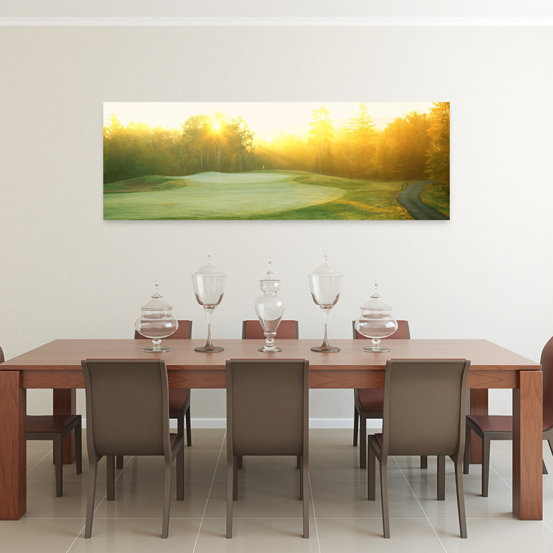 Lever de soleil, terrain de golf, art paisible abstrait au lever du soleil, H 20 po x l 60 po
