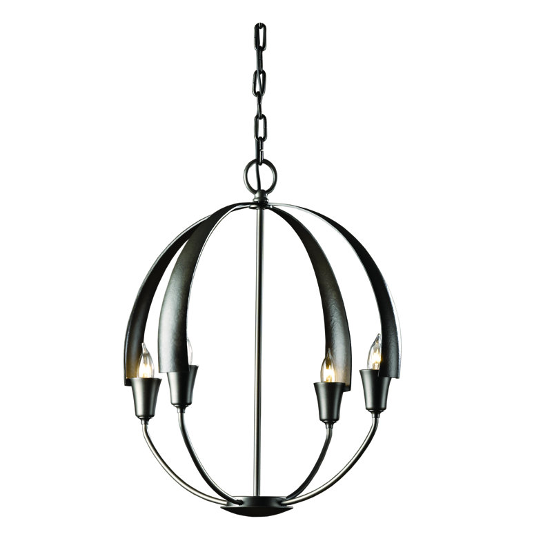 Cirque 4 - Light Sphere Globe Chandelier, 20.7" H x 19" W x 19" D, Dark Smoke