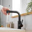 Robinet de lavabo, robinets de cuisine noirs avec douchette extractible, robinet de préparation pour mini-bar