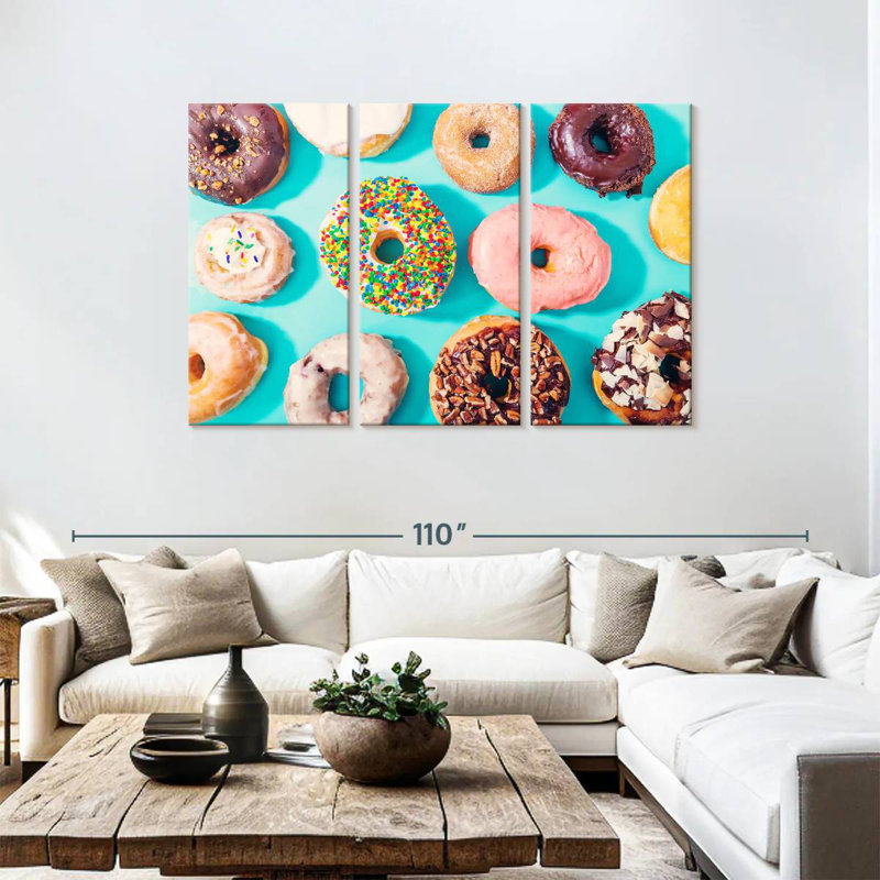 Yarlin Doughnuts On Teal, 48" H x 74" W