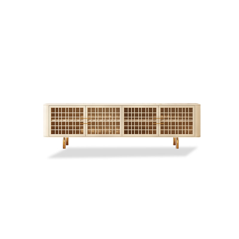 Crédence en bois massif New China Simple, Blanc, 23.65'' H x 70.86'' W x 15.74'' D