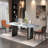 Modern Rectangular Luxury Stone Dining Table Sets-105320845