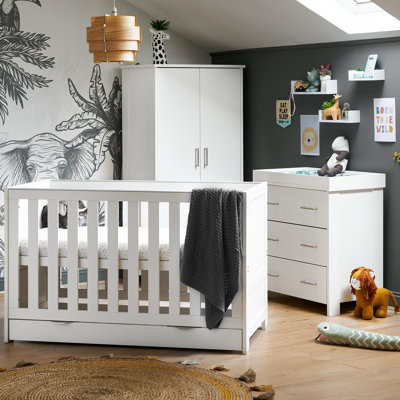 Nika 3 Piece Room Set & Underdrawer - White Wash