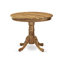 L'ensemble de table de cuisine 5 pièces pour 4 personnes comprend une table de salle à manger ronde avec piédestal et 4 chaises de salle à manger Parson en tissu brun clair clair, naturel-1480473316-1480493594-1480473319