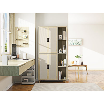4 Door Storage Cabinet with 4 Shelves