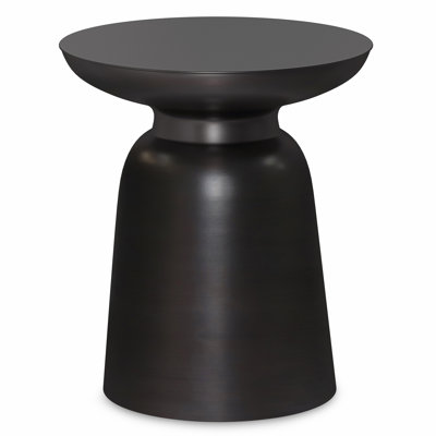 17"W Metal Modern Industrial End Table with Sculptural Design, Assembled