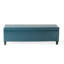 Pouf de rangement en similicuir, repose-pieds rembourrés rectangulaires, banc, table basse, coffre de salon, bleu sarcelle