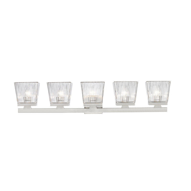 Meuble-lavabo 5 lumières Panora, Nickel brossé