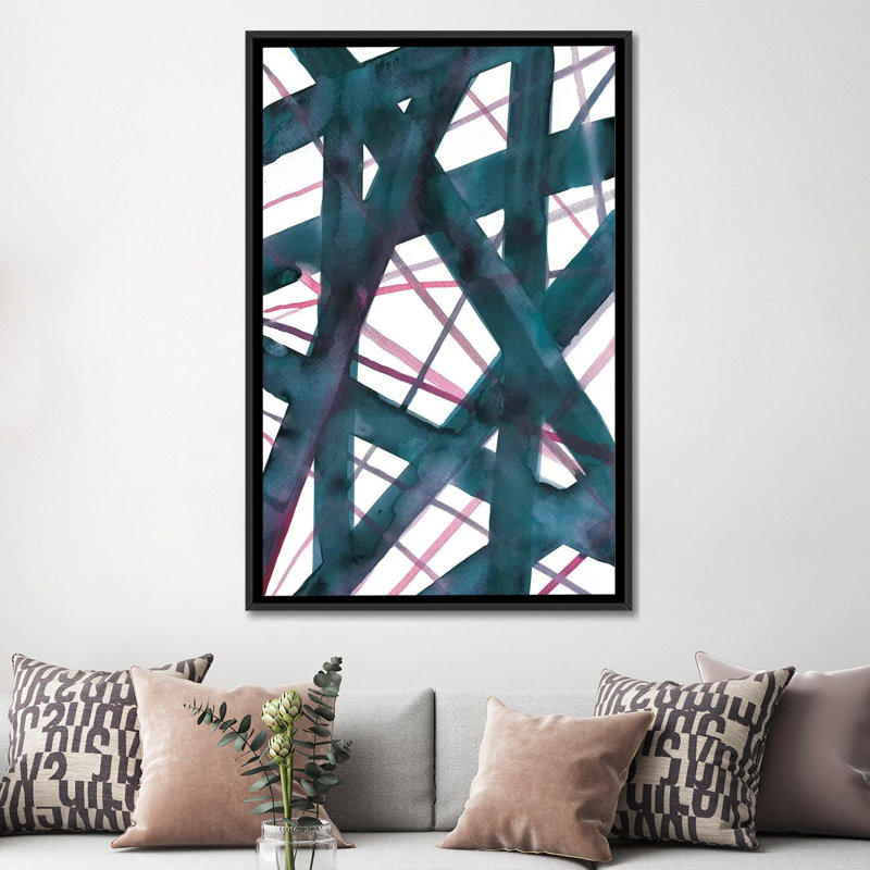 « fouillis ii », reproduction sur toile, H 60 po x l 40po x P 1,5 po, Toile avec cadre noir, Pas de tapis
